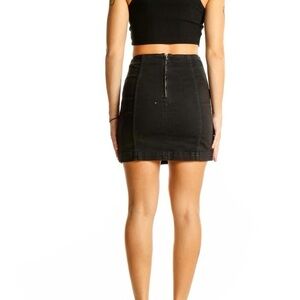 Free people Black Denim Skirt